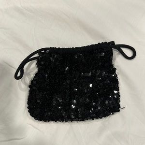 Black sequin purse